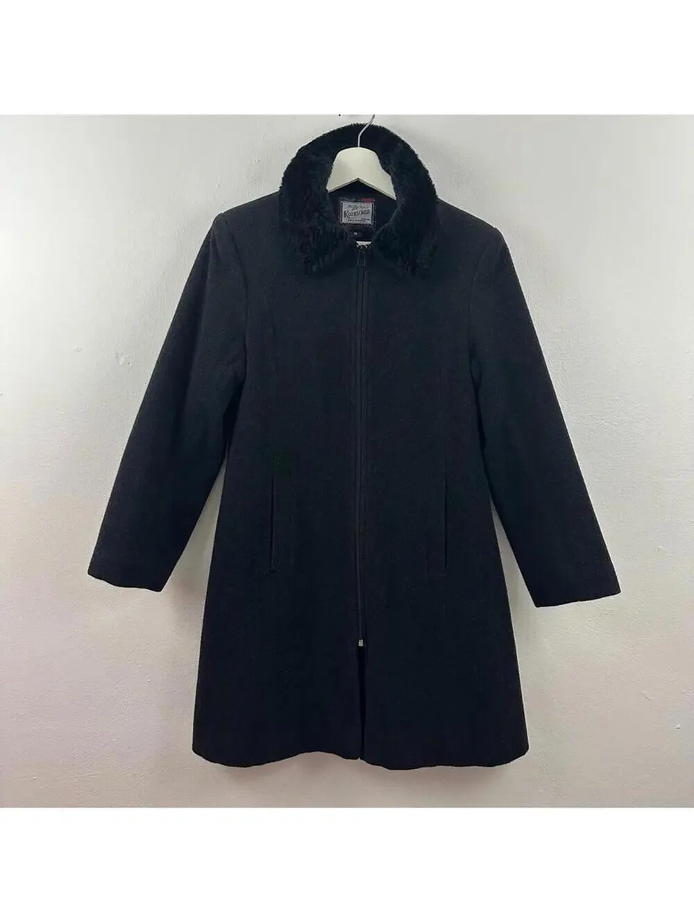 Rothschild Girls Wool Blend Black Zip Up Jacket Size 14